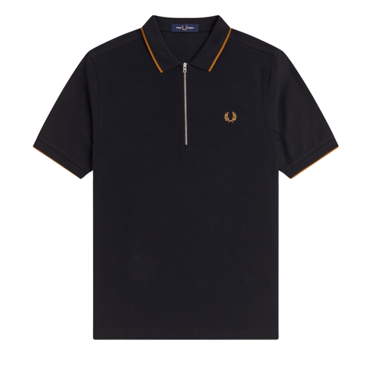 Fred Perry Crepe Pique Polo in Black