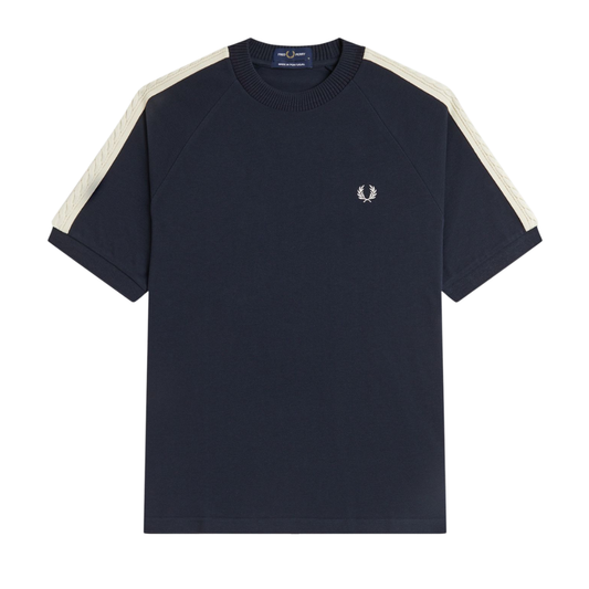 Fred Perry Cable Taped T-Shirt in Navy