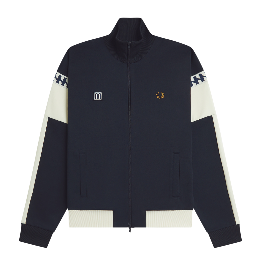 Fred Perry X MEYBA Cut and Sew Track Jacket in Navy