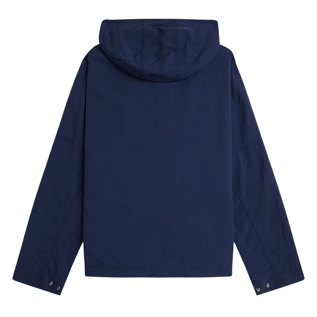 Fred Perry Cropped Ripstop Parka Jacket in Tennis Blue