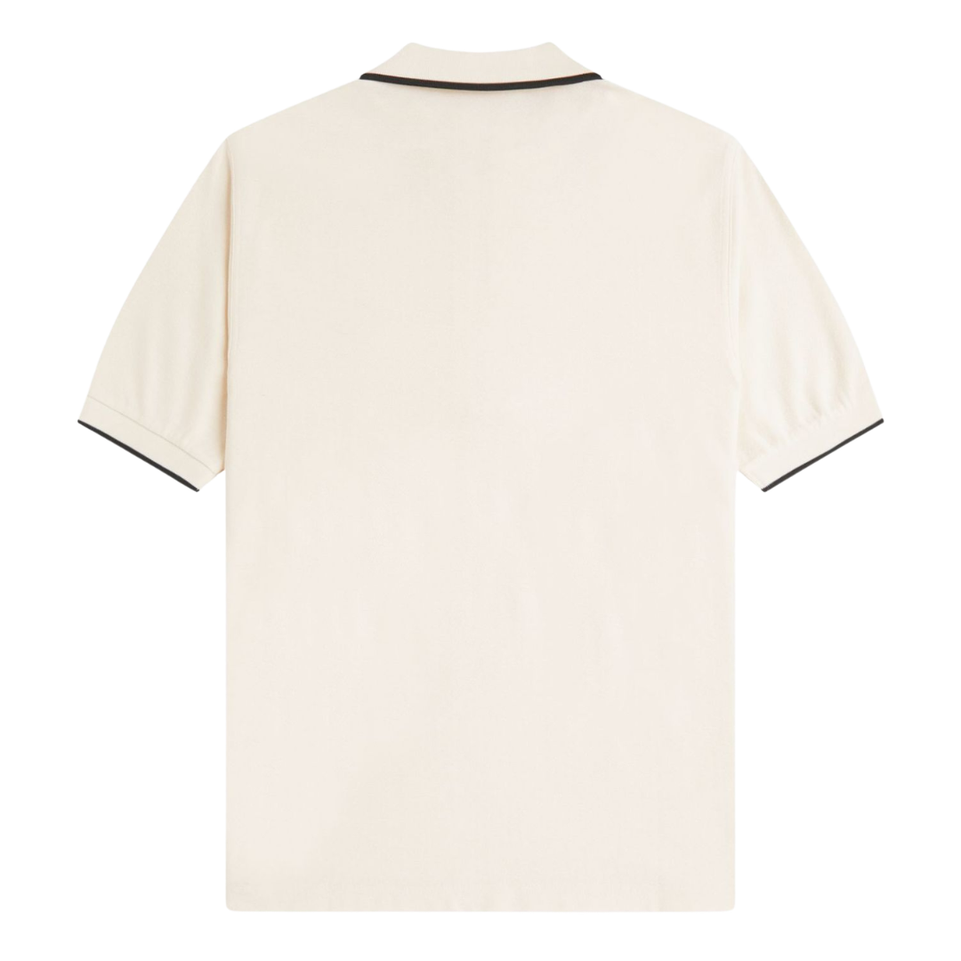 Fred Perry Crepe Pique Polo Shirt in Ecru