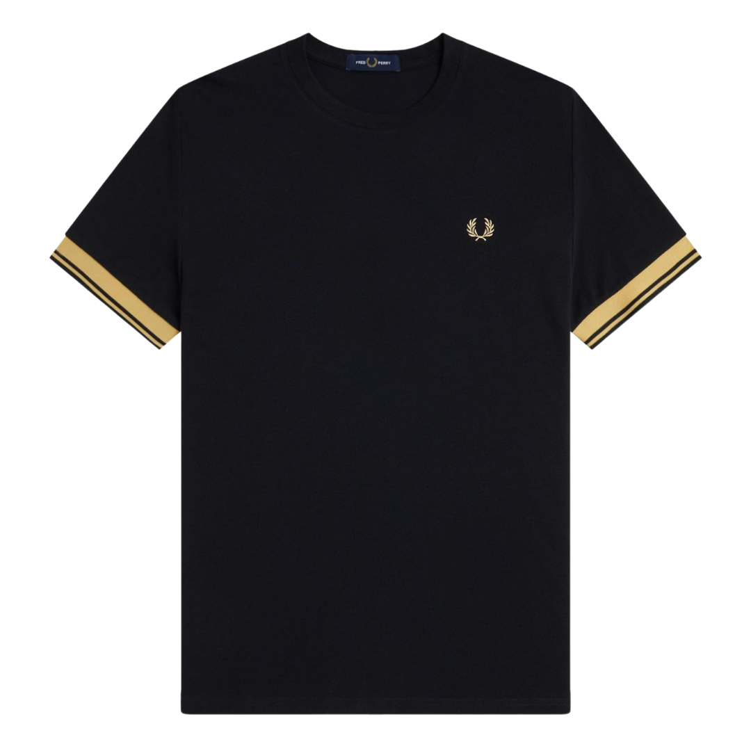 Fred Perry Twin Tipped Cuff T-Shirt in Black
