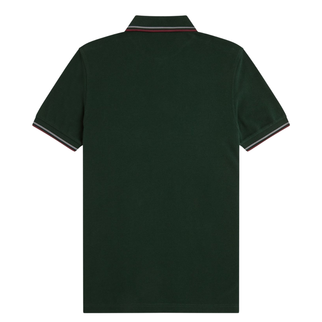 Polo Fred Perry à double liseré coloris Grassroots