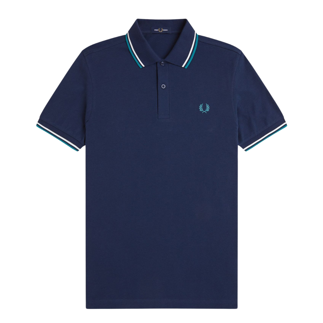 Fred Perry Twin Tipped Polo Shirt in Tennis Blue