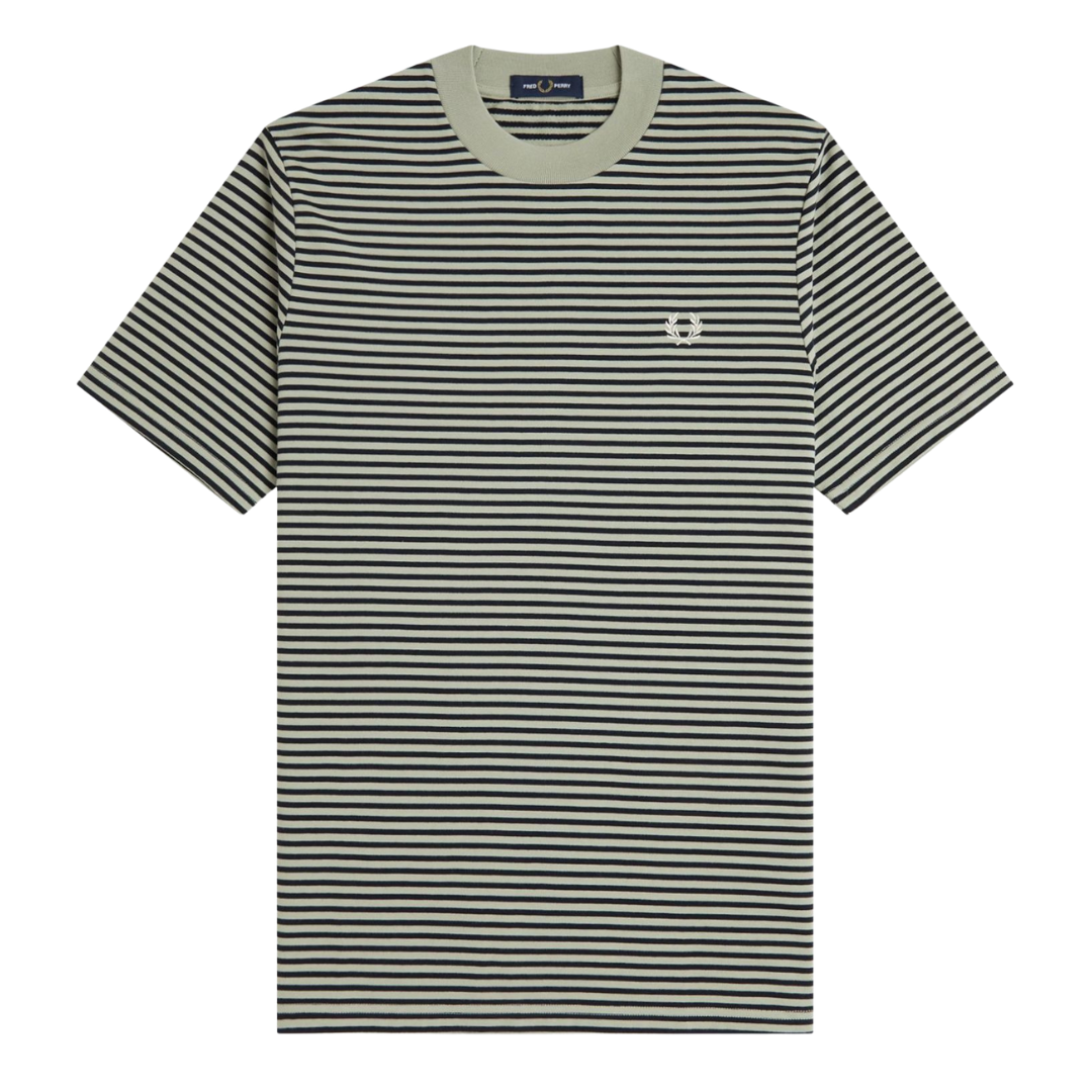 T-shirt lourd rayé fin Fred Perry couleur Seagrass