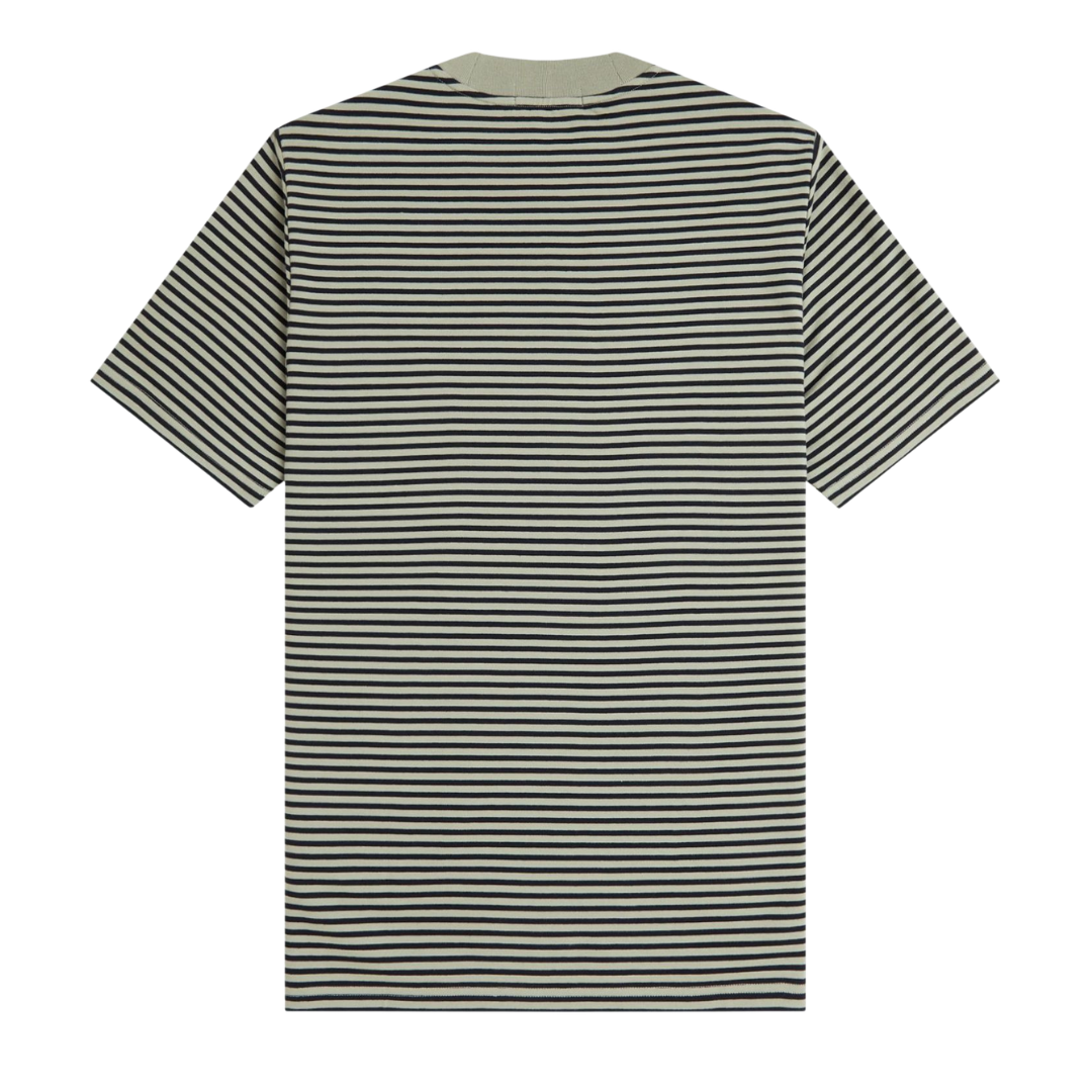 T-shirt lourd rayé fin Fred Perry couleur Seagrass