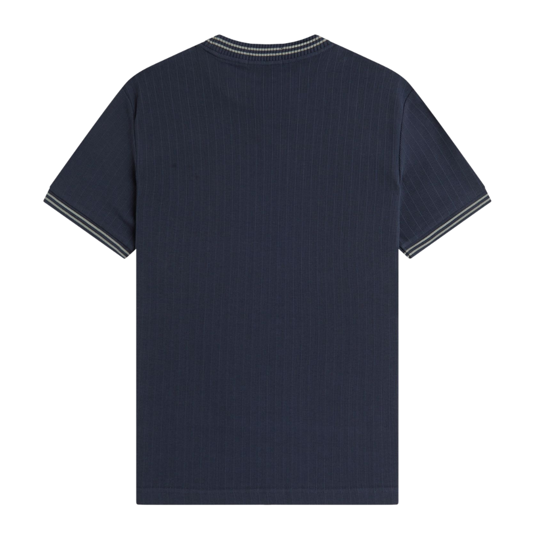 T-shirt Fred Perry en jersey côtelé bleu marine