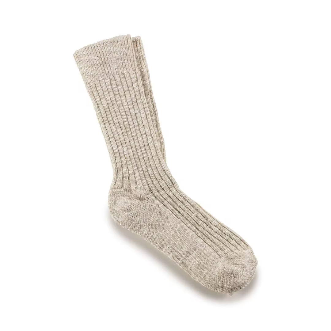 Birkenstock Cotton Slub Socks in Beige/White