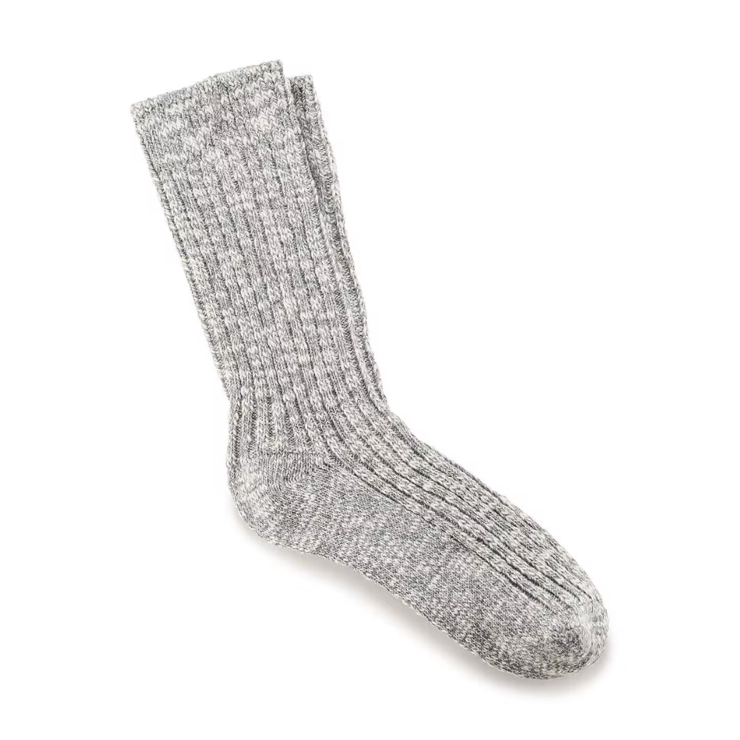 Birkenstock Cotton Slub Socks in Grey/White