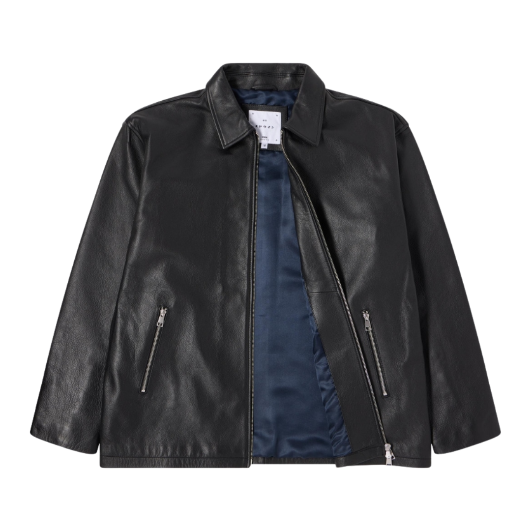 Edwin Fix Leather Jacket in Black
