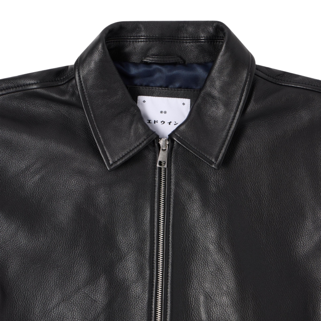 Edwin Fix Leather Jacket in Black