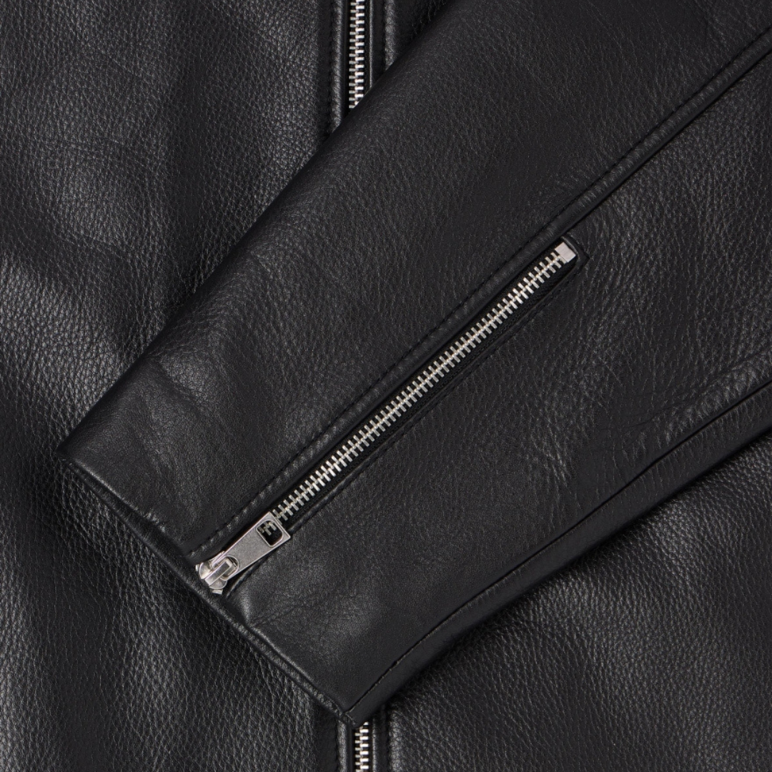 Edwin Fix Leather Jacket in Black