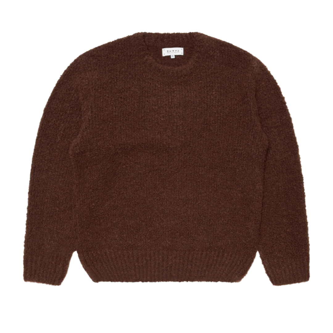 Edwin Dun Textured Sweater in Rum Raisin