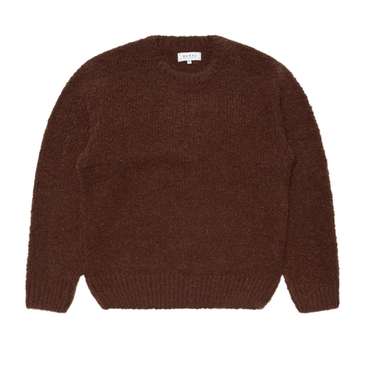 Edwin Dun Textured Sweater in Rum Raisin