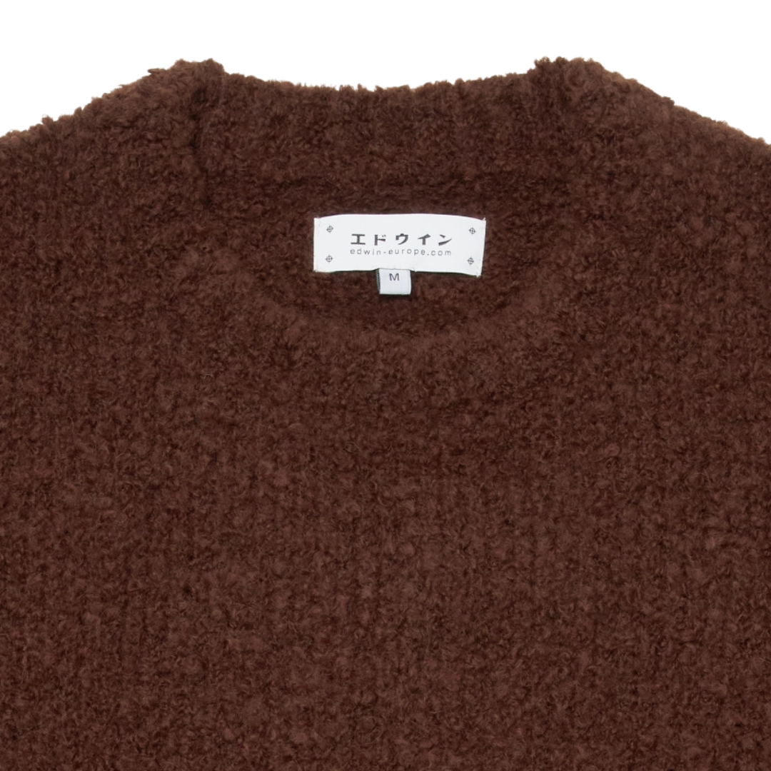 Edwin Dun Textured Sweater in Rum Raisin