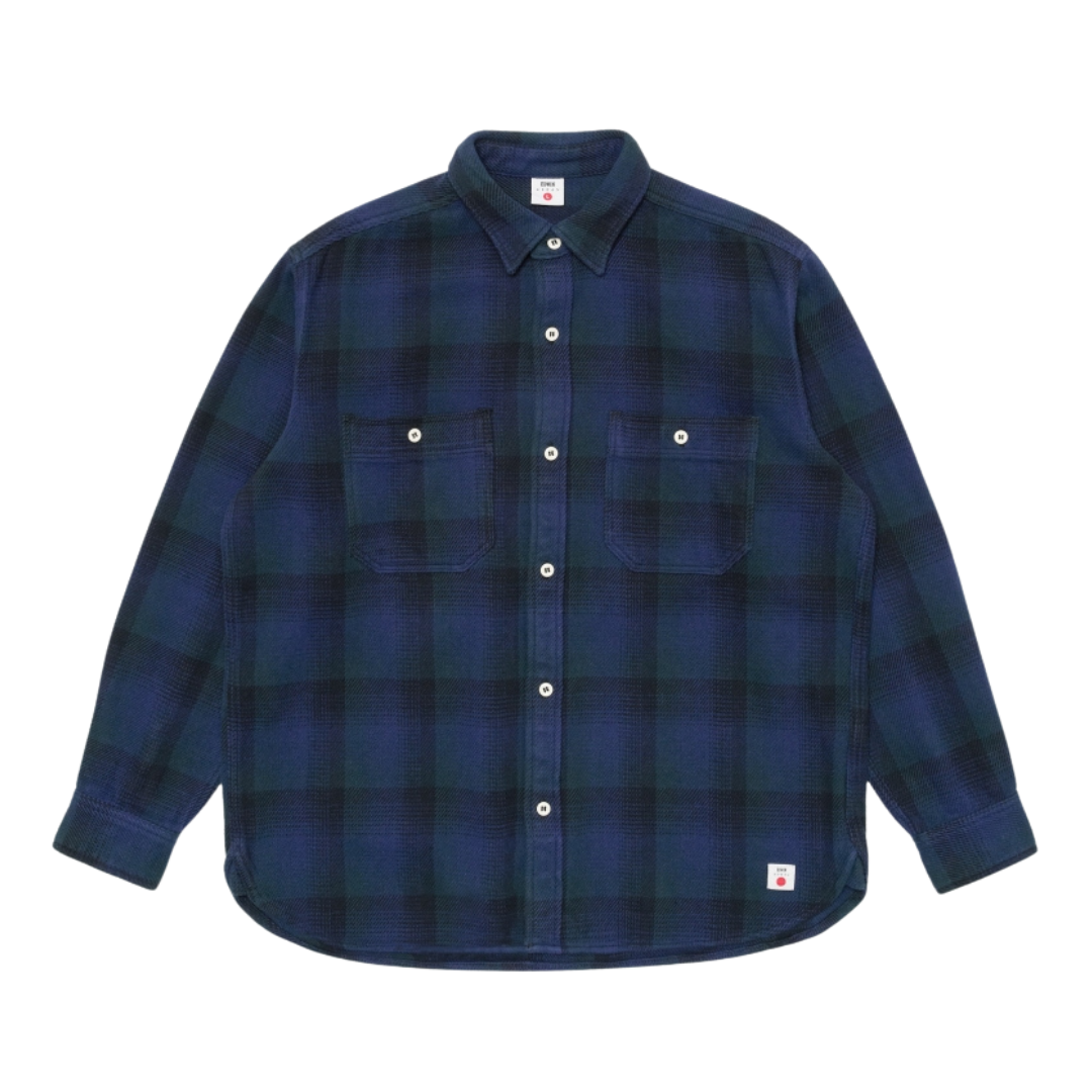 Edwin Check Plaid Work Shirt in Green