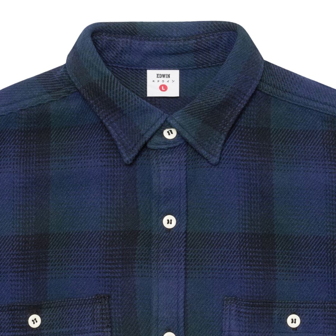 Edwin Check Plaid Work Shirt in Green