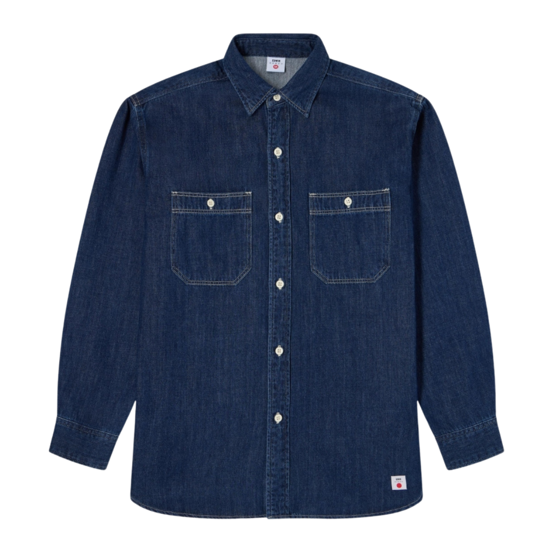 Edwin Work Shirt in Blue - Dark Used