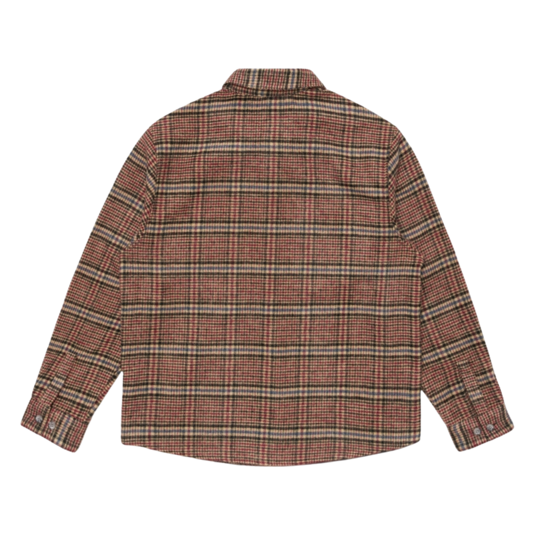 Edwin Julius Flannel Shirt in Burgundy & Blue