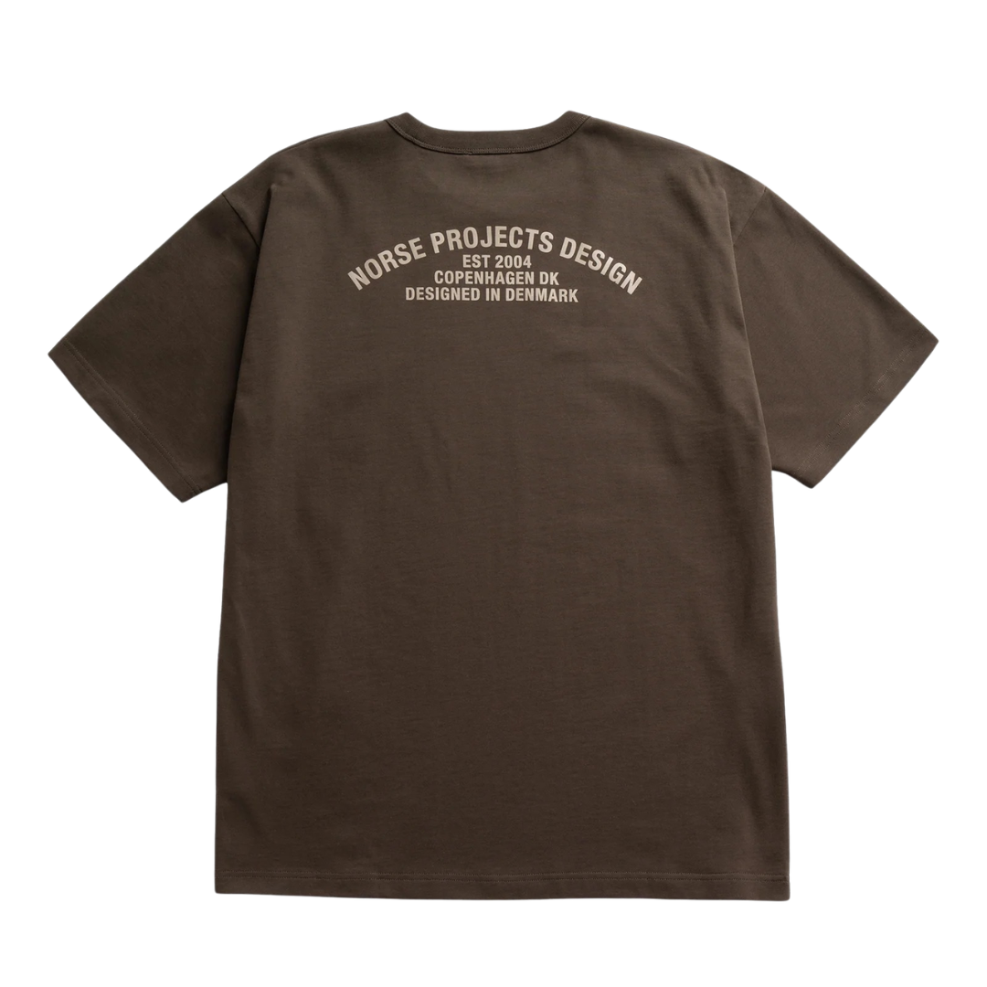 Norse Projects Snekkersten Arch Print T-Shirt in Delicioso Brown