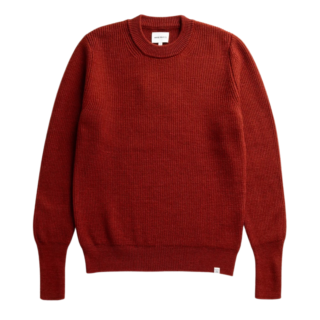 Norse Projects Henning Wool Rib Sweater in Cowhide