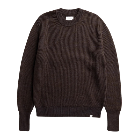 Norse Projects Henning Wool Rib Sweater in Darkest Purple