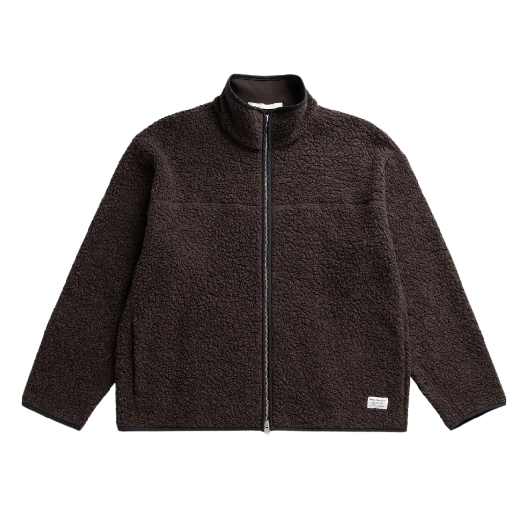 Norse Projects Bjerget Sherpa Fleece in Delicioso Brown