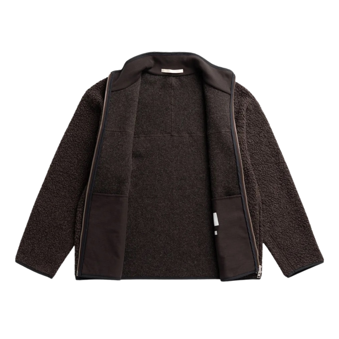 Norse Projects Bjerget Sherpa Fleece in Delicioso Brown