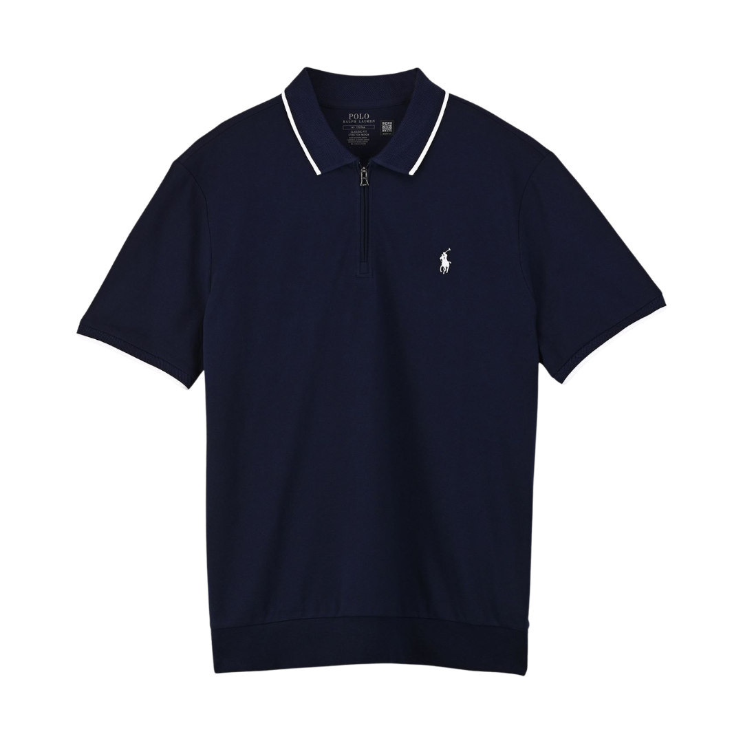 Ralph Lauren Zip Polo in Newport Navy