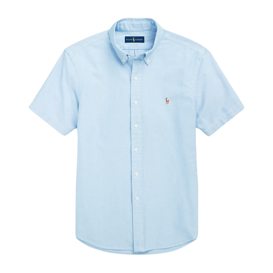 Ralph Lauren Short Sleeve Oxford Shirt in Blue