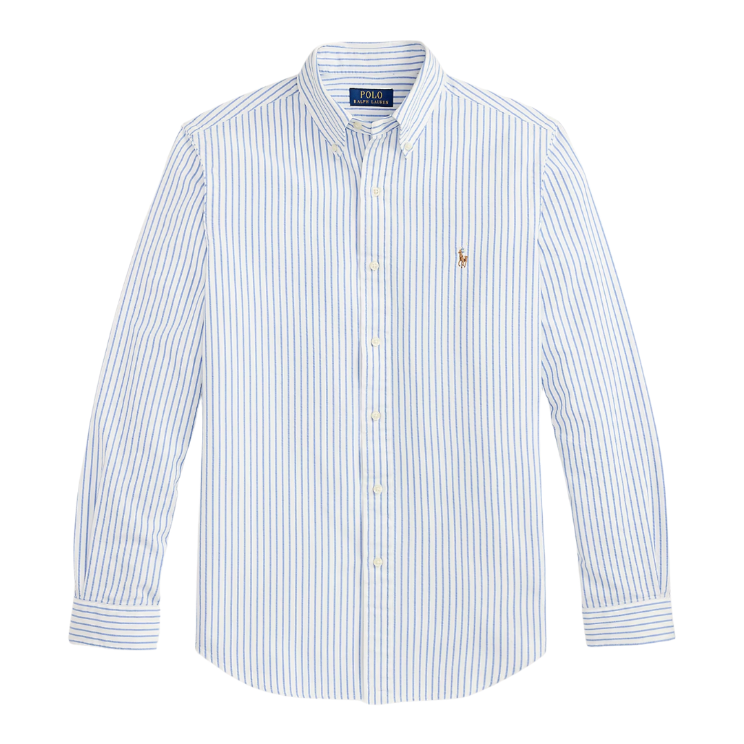 Chemise rayée Ralph Lauren en seersucker blanc et bleu