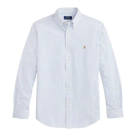 Ralph Lauren Seersucker Striped Shirt in White/Blue