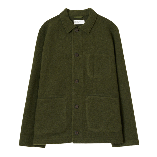 Universal Works Wool Fleece Field Jacket in Olive