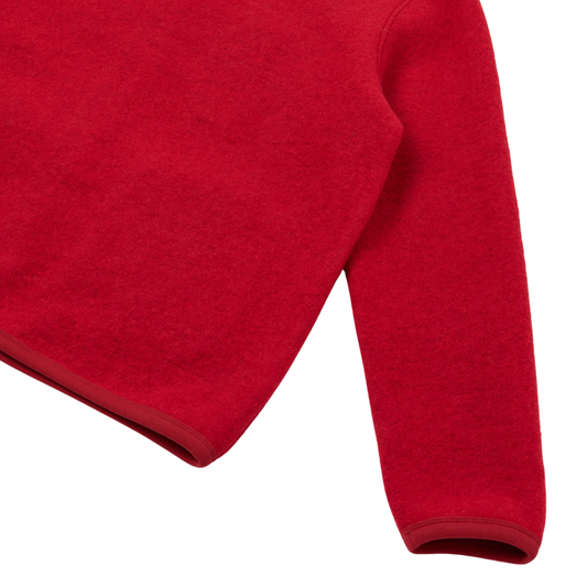 Universal Works Wool Fleece Cardigan in Scarlett Red