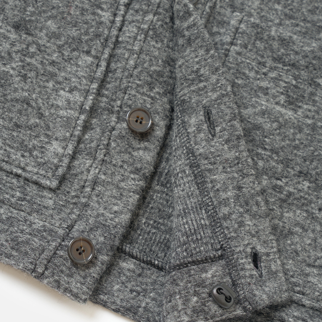 Universal Works Advance Cardigan in Grey Marl
