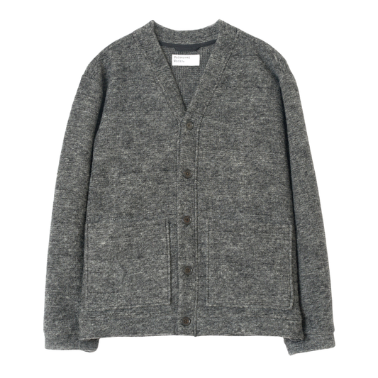 Universal Works Advance Cardigan in Grey Marl
