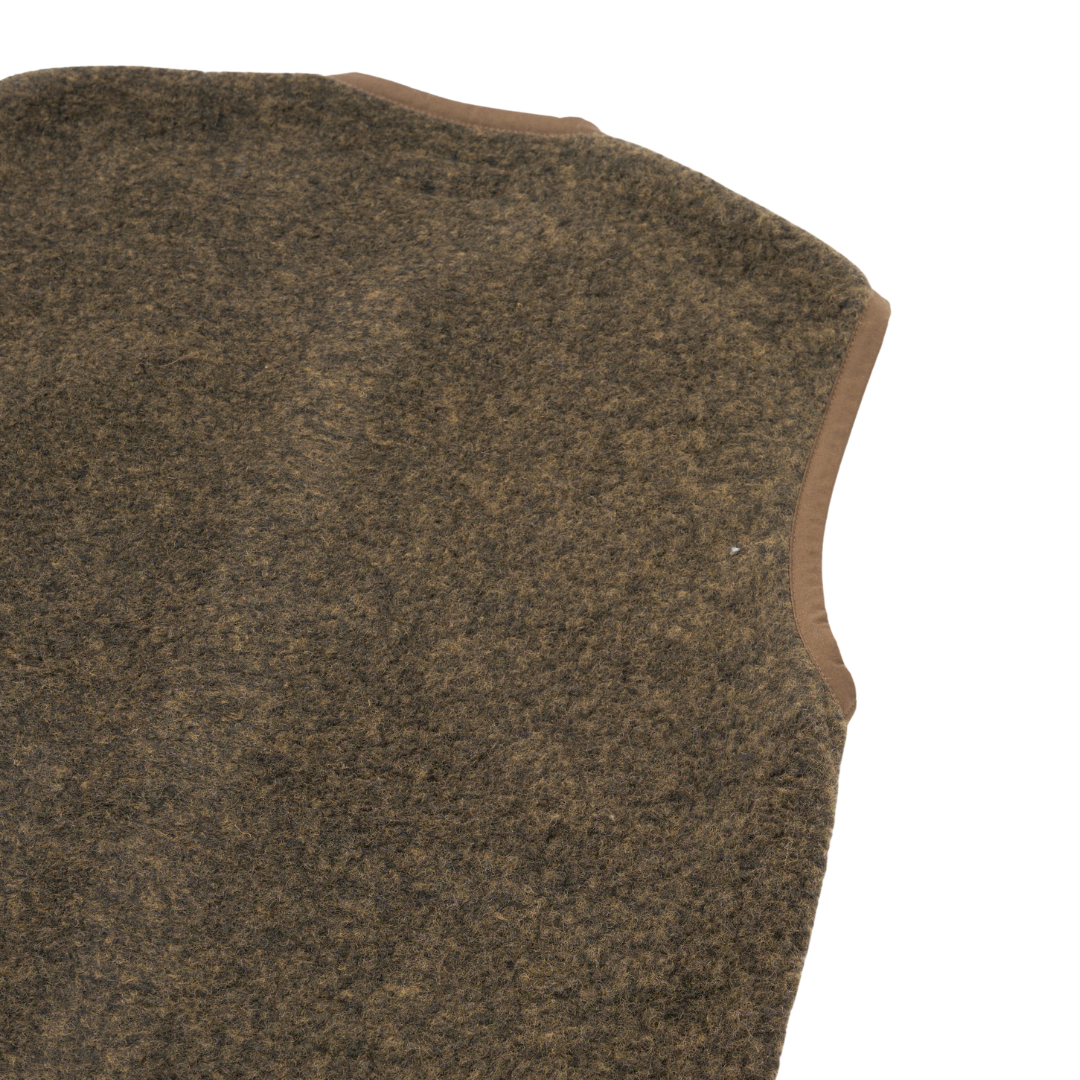 Universal Works Lancaster Fleece Gilet in Brown