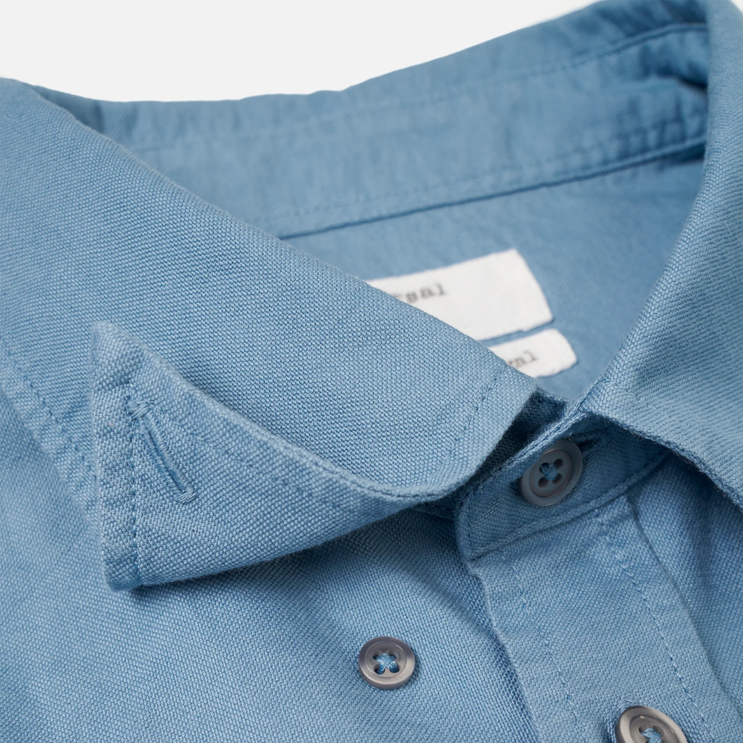 Universal Works Lazy Day Shirt in Mid Blue