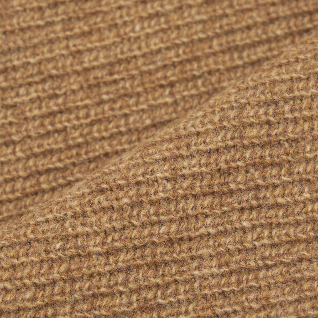 Universal Works Zip Up Cardigan in Tawny Brown