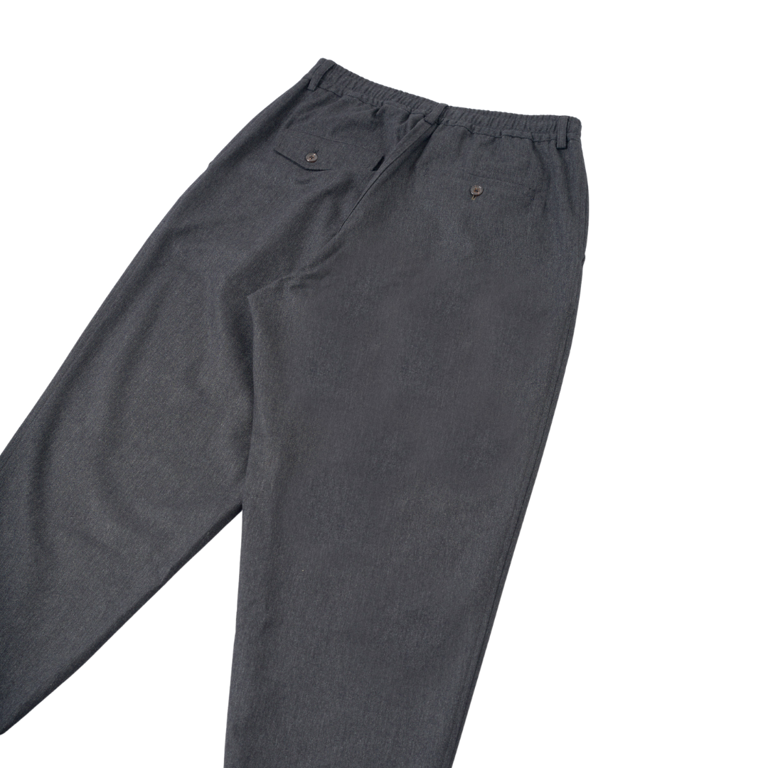 Universal Works Pleated Track Pant Trouser in Charcoal