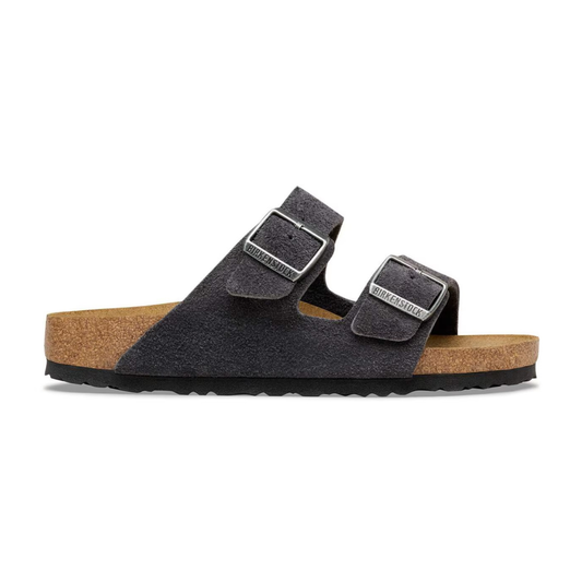 Birkenstock Arizona Suede Leather Sandal in Charcoal