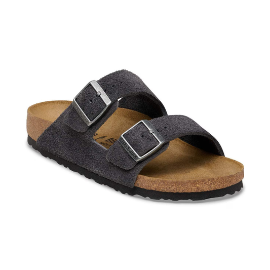 Birkenstock Arizona Suede Leather Sandal in Charcoal