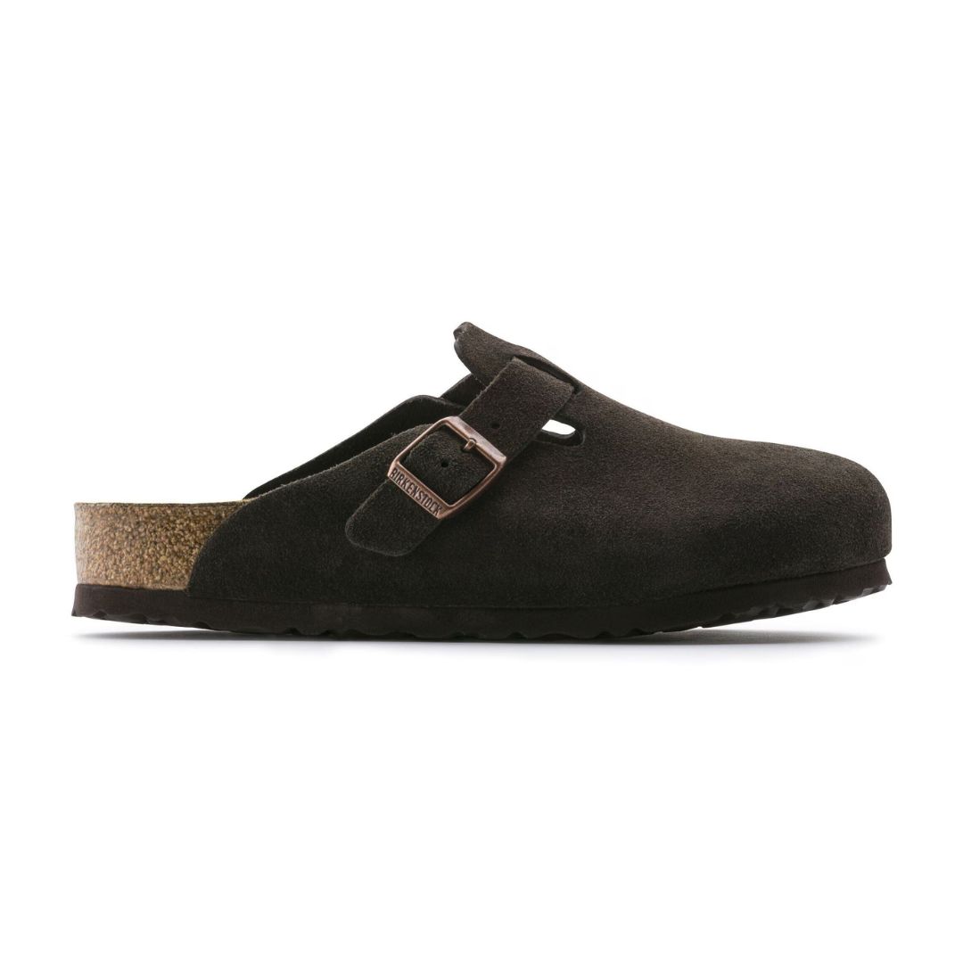 Birkenstock Boston Suede Leather in Mocca
