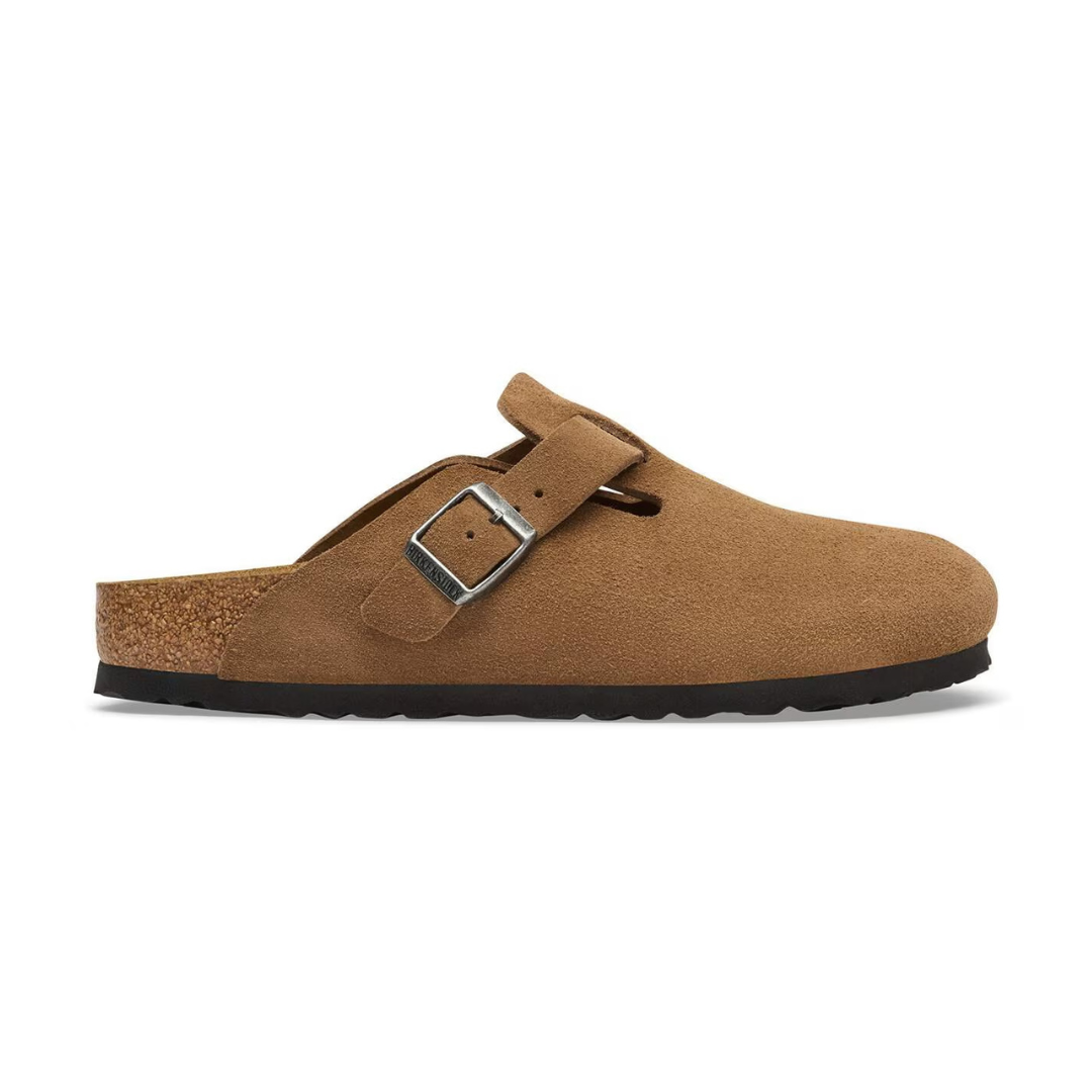Birkenstock Boston Suede Show in Dark Tea