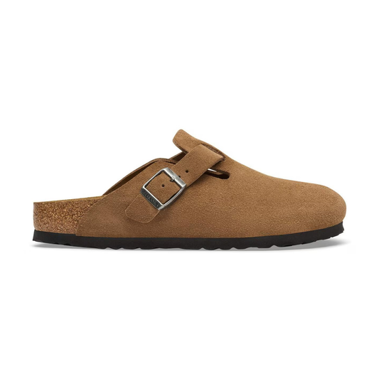 Birkenstock Boston Suede Show in Dark Tea