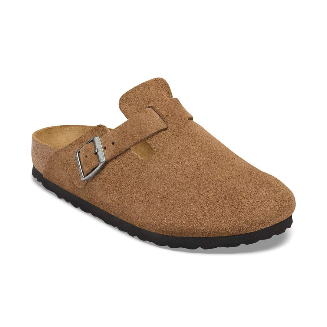 Birkenstock Boston Suede Show in Dark Tea