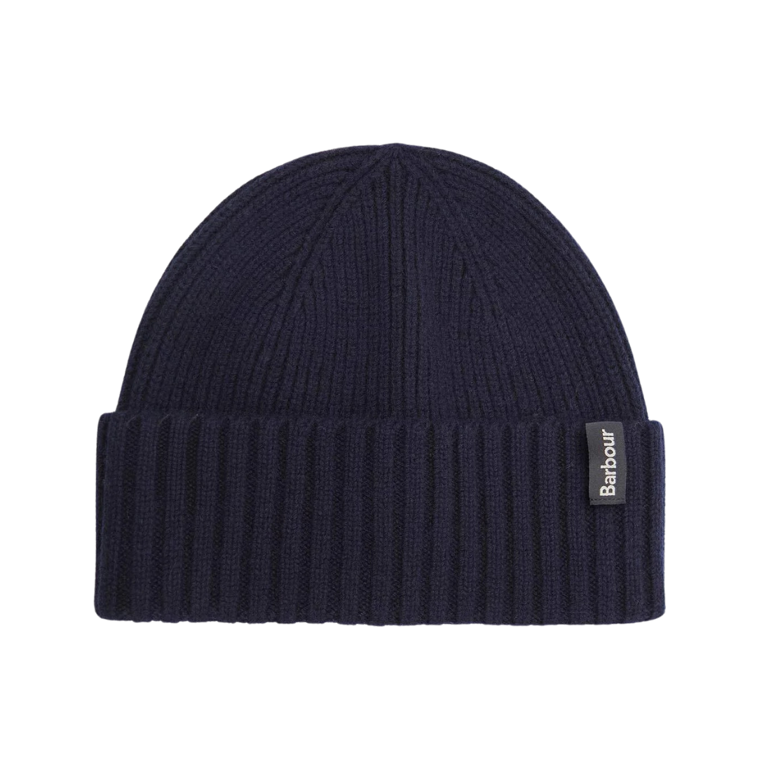 Barbour Danforth Knitted Beanie Hat in Navy