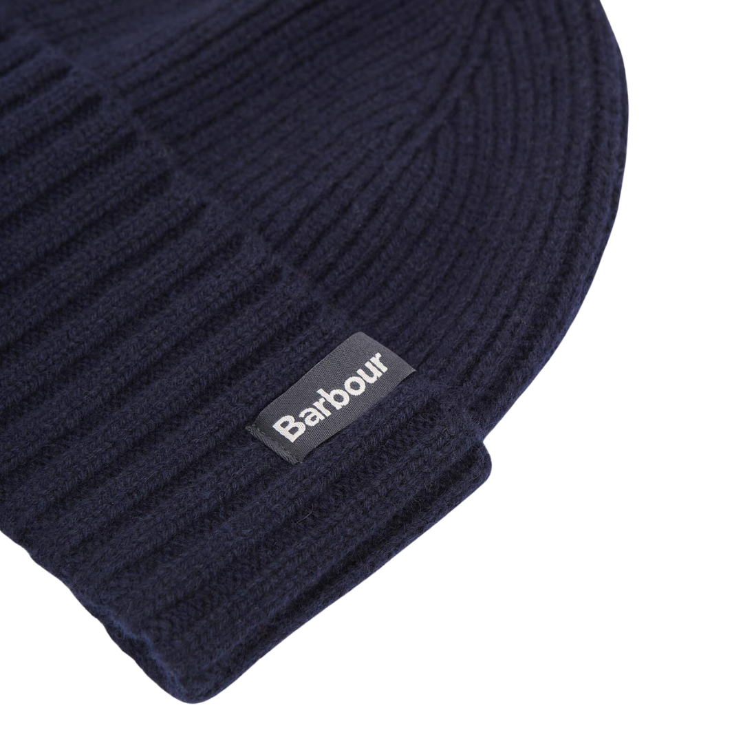 Barbour Danforth Knitted Beanie Hat in Navy