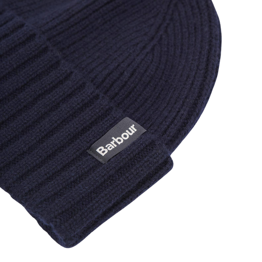Barbour Danforth Knitted Beanie Hat in Navy