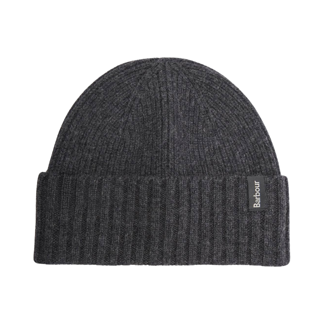 Barbour Danforth Knitted Beanie Hat in Charcoal